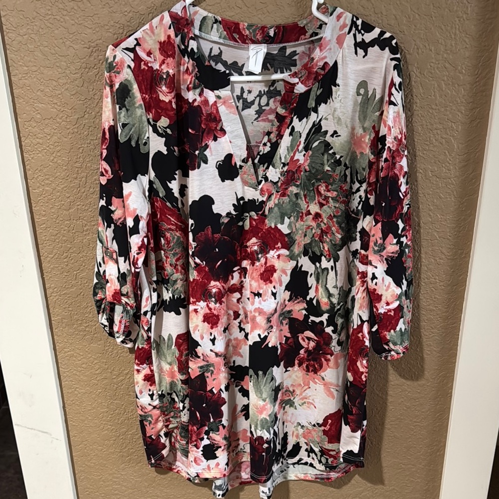 Floral V-Neck Women's Top